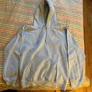 Light blue hoodie with embroidery